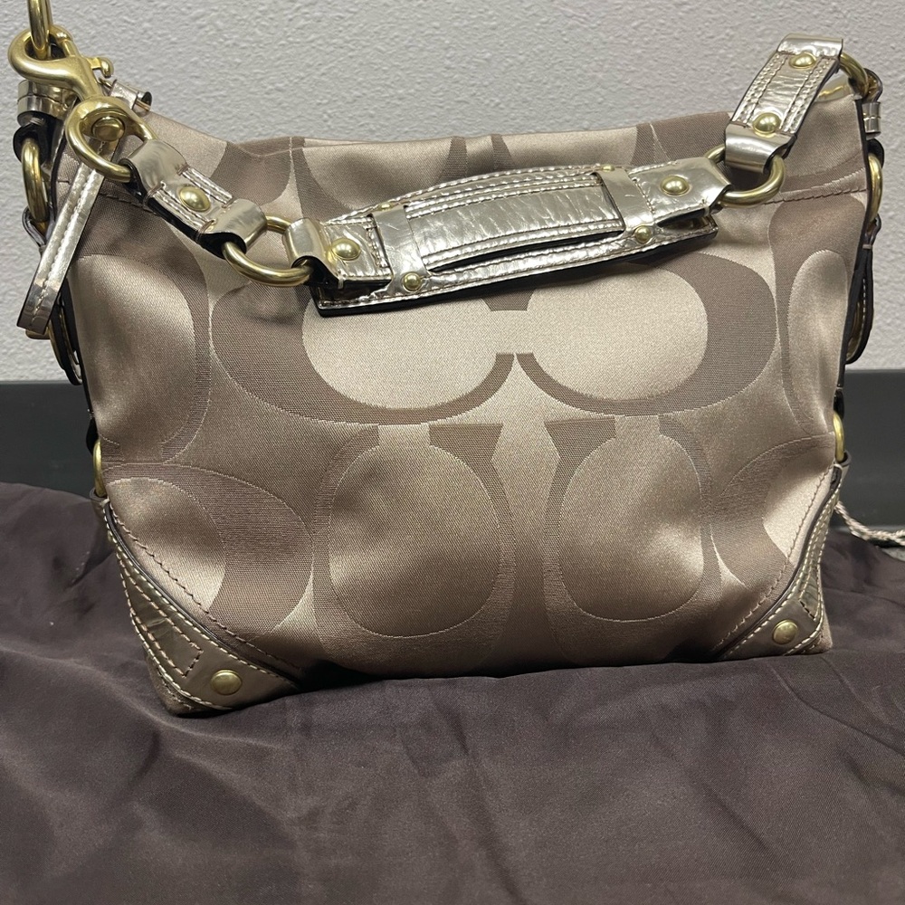 Brand New, Never Used Coach Carly Gold & Jacquard Signature “C” Hobo Bag